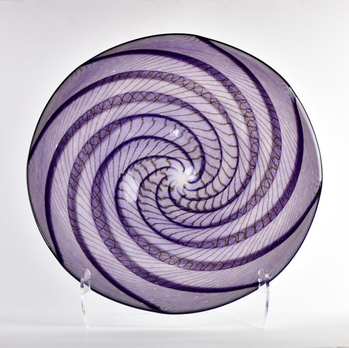 Purple Platter Side Stand swirlled front view