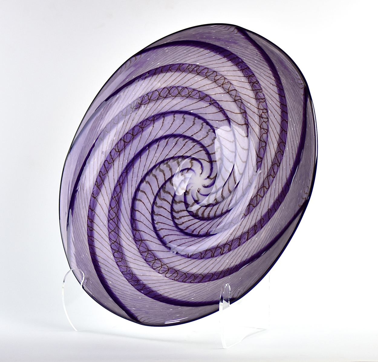 Purple Platter Side Stand swirlled side view